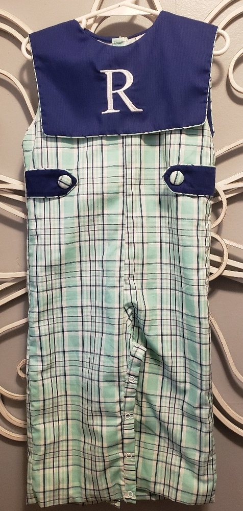 Toddler boy embroidered longall jon jon